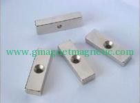 China block Neodymium Iron Boron magnet with sunk holes supplier